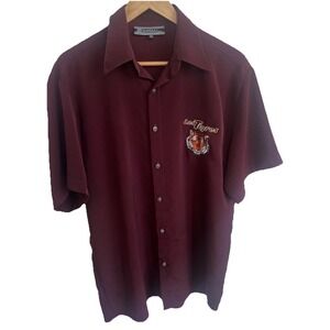 Vintage Daniali USA Mens Medium Tiger Collared Short Sleeve Button Down Shirt